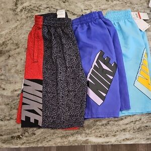 Nike Kids' Red, Black, and Blue Shorts Trio
